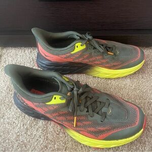 Hoka One One Men's Grey and Orange Sneakers